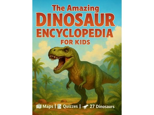 The Amazing Dinosaur Encyclopedia for Kids: 27 Fascinating Species with Easy Facts, World Maps, Fun Quizzes, a Dino Glossary, and Creative Activities