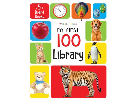 My First 100 Library: Boxset of 5 Early Learning Board Books for Kids/Children (Homeschool / Preschool / Baby/Toddler)