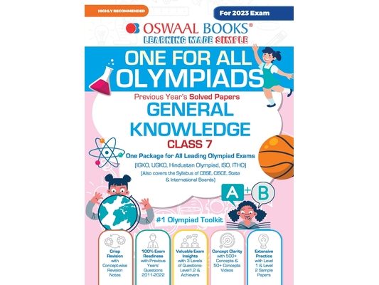 Oswaal One For All Olympiad Previous Years' Solved Papers, Class-7 General Knowledge Book (For 2023 Exam)