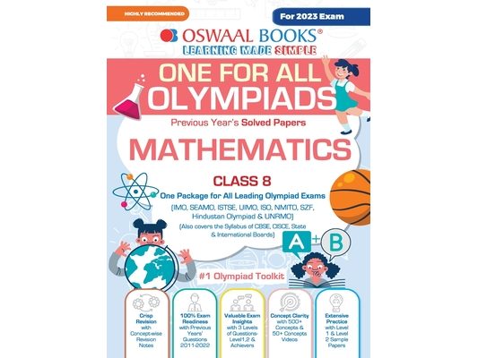 Oswaal One For All Olympiad Previous Years' Solved Papers, Class-8 Mathematics Book (For 2023 Exam)
