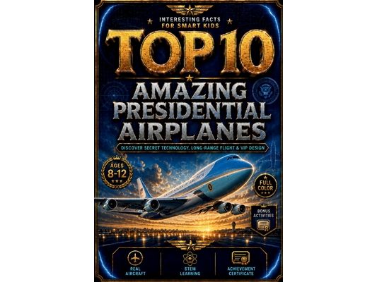 Top 10 Amazing Presidential Airplanes: Interesting Facts for Smart Kids About Secret Technology, VIP Design, Long-Range Flight, Bonus Activities, and