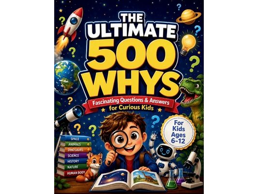 The Ultimate 500 Whys for Curious Kids: Questions & Answers About Space, Animals, Dinosaurs, Science, History, Nature, and More - with Illustrations,