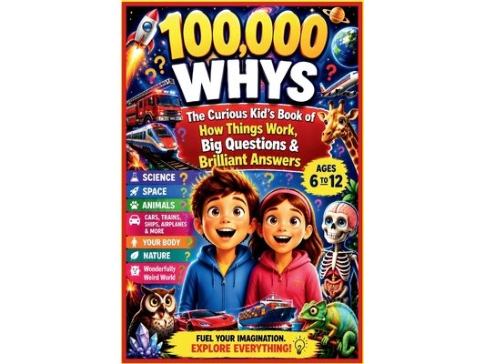 100,000 Whys: The Curious Kid's Book of How Things Work, Big Questions & Brilliant Answers Science, Space, Animals, Cars, Trains, Ships, Airplanes, Yo