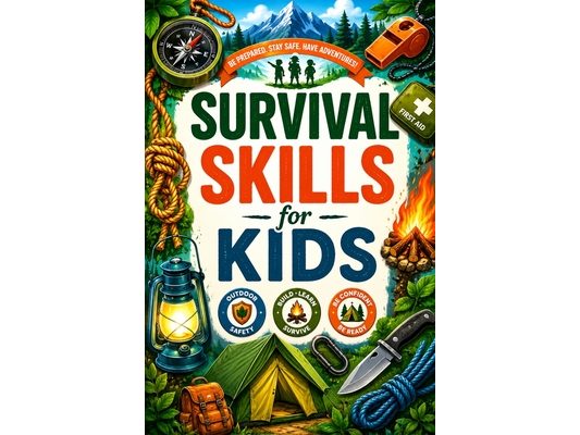 Survival Skills for Kids: A Complete Handbook for Camping, Bushcraft, Wilderness Survival, Outdoor Safety, Shelter Building, Fire Safety, Knot Tying,
