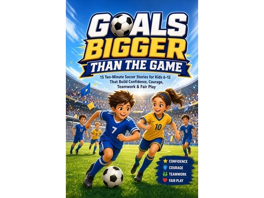 Goals Bigger Than the Game: 15 Ten-Minute Soccer Stories for Kids 6-12 That Build Confidence, Courage, Teamwork & Fair Play