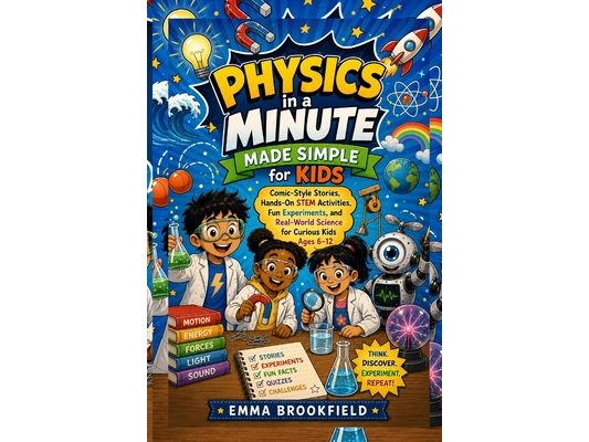 Physics in a Minute Made Simple for Kids: Comic-Style Stories, Hands-On STEM Activities, Fun Experiments, and Real-World Science for Curious Kids Ages