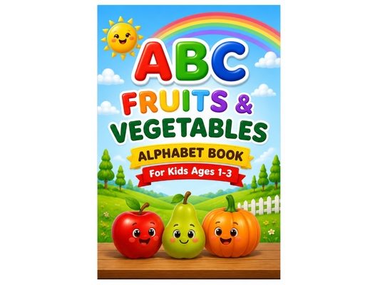ABC Fruits & Vegetables: A to Z Fruits & Vegetables Alphabet Book for Toddlers Ages 1-3 Bright Picture Book for Early Learning