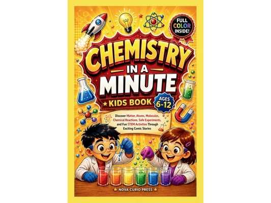 Chemistry in a minute: Discover Matter, Atoms, Molecules, Chemical Reactions, Safe Experiments, and Fun STEM Activities Through Exciting Comic Stories