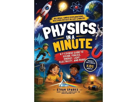 Physics in a Minute: A Fun Science Comic Book for Kids Ages 6-12 Featuring Motion, Forces, Gravity, Energy, Light, Sound, Space, Activities, and Amazi