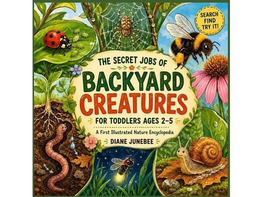 The Secret Jobs of Backyard Creatures for Toddlers Ages 2-5: First Illustrated Nature Encyclopedia to Identify and Learn About Tiny Backyard Animals-w