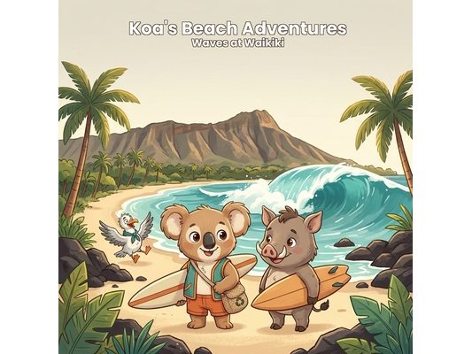 Koa's Beach Adventures: Waves at Waikiki