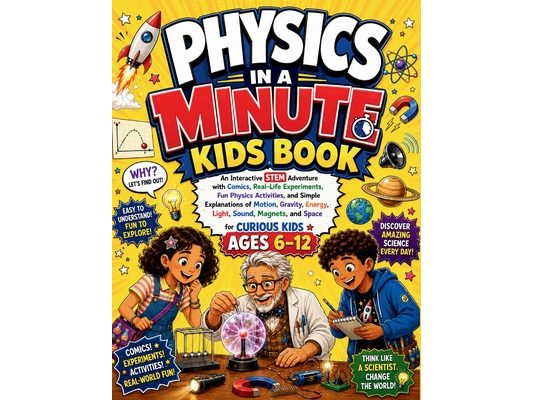 Physics in a Minute Kids Book: An Interactive STEM Adventure with Comics, Real-Life Experiments, Fun Physics Activities, and Simple Explanations of Mo