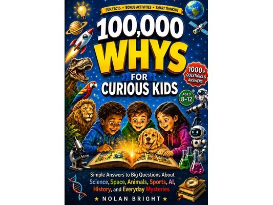 100,000 Whys for Curious Kids: Simple Answers to Big Questions About Science, Space, Animals, Sports, AI, History, and Everyday Mysteries