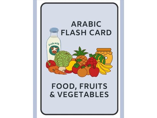 Arabic Flash Card, Food, Fruits & Vegetables