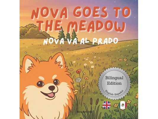 Nova Goes To The Meadow: A Bilingual Children's Book in English and Spanish (Nova the Pomeranian Series)
