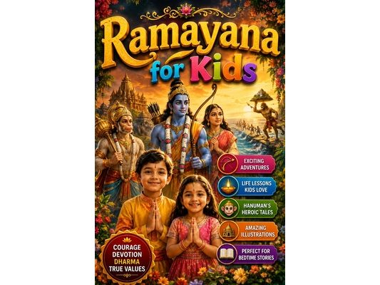 Ramayana for Kids: An Illustrated Hindu Epic for Children Featuring Rama, Sita, Hanuman, Ravana, Ayodhya, Lanka, Dharma, Courage, Devotion, Adventure,