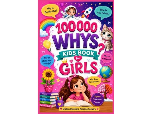 100000 Whys Kids Book for Girls: Fun Science, Magical Space Facts, Inspiring Discoveries, Animal Wonders & Smart Learning Adventures for Curious Girls