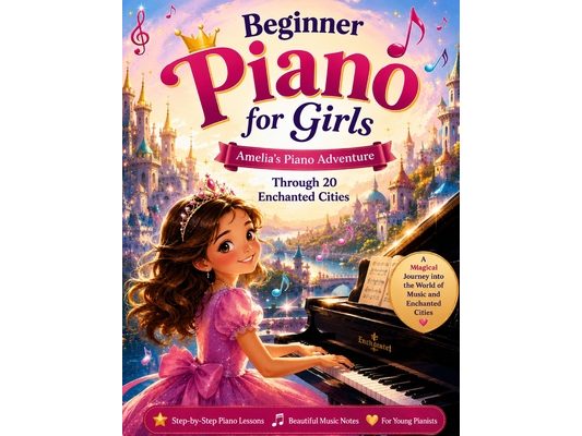 Beginner Piano for Girls: Amelia's Piano Adventure Through 20 Enchanted Cities