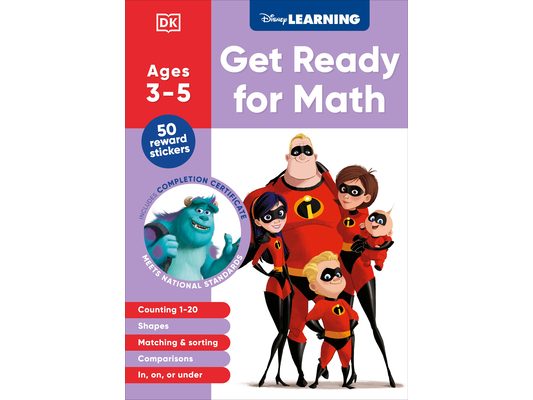 Disney Learning Get Ready for Math (Ages 3-5): Preschool Beginner Math Workbook for Kids, Curriculum-Based