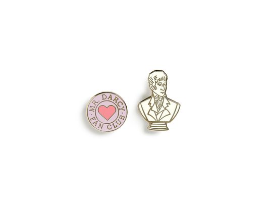 Mr. Darcy Fan Club Enamel Pin Set - Pin Set of 2