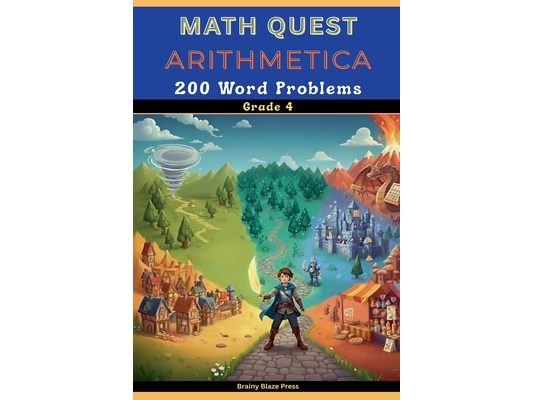 Math Quest - Arithmetica - 200 Word Problems - Grade 4: A Fantasy Adventure Guide for Mastering Multiplication, Division, Perimeter, and Fractions (Ag