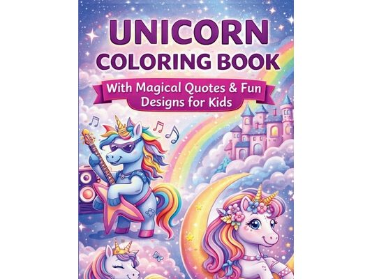 Unicorn Coloring Book for Kids: 55 Unique Magical Unicorn Coloring Designs with Fun Quotes for Creative Kids