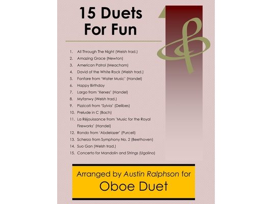 15 Oboe Duets for Fun (popular classics) - various levels