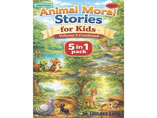 Animal Moral Stories for Kids - Volume 5 Combined: 5-in-1 Collection of Short Moral Stories with Life Lessons for Children