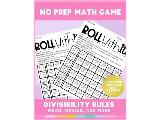 Divisibility Rules NO PREP Math Activity Math Game
