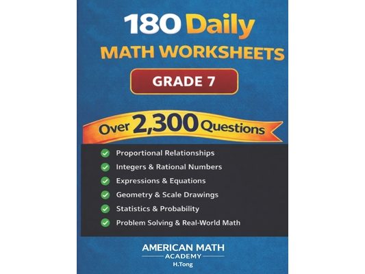 180 Daily Math Worksheets: Grade 7