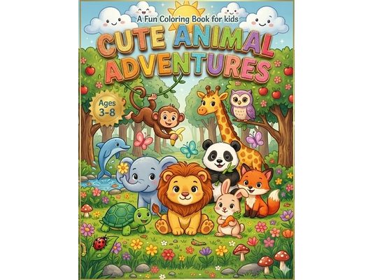 Cute Animal Adventures: A Fun Coloring Book For Kids