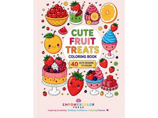 Cute Fruit Treats: Coloring Book