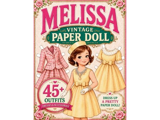 Melissa Vintage Paper Doll: 45+ Outfits to Cut, Dress Up and Play Vintage Dress-Up Book for Girls