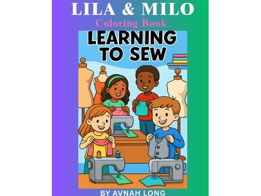 Lila and Milo, Learning to sew. Coloring Book