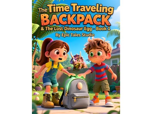 The Time Traveling Backpack & The Lost Dinosaur Egg - Book 1: A Time-Jumping Adventure with Mia, Max & a Baby Triceratops