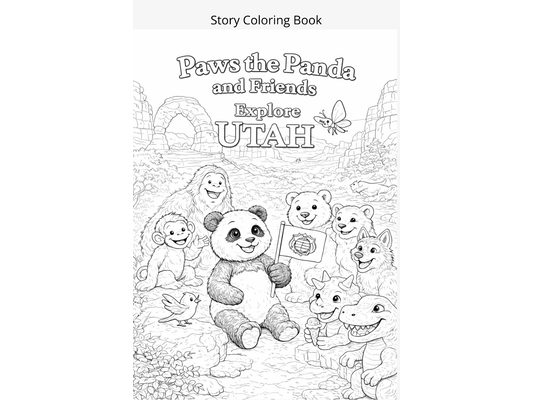 Paws the Panda and Friends Explore Utah Coloring Book
