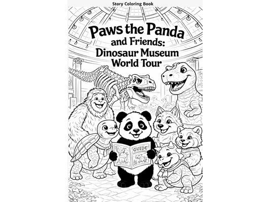 Paws the Panda and Friends Dinosaur Museum World Tour Coloring Book