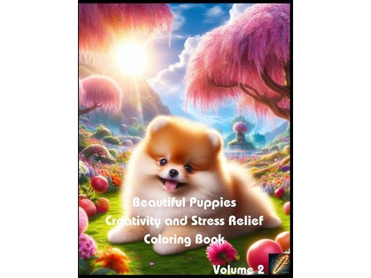 Beautiful Puppies Creativity and Stress Relief Coloring Book (Volume 2)