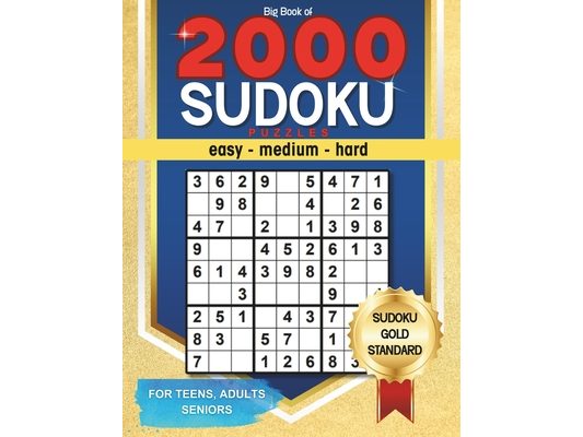 Big Book of 2000 Sudoku Puzzles: Easy, Medium, Hard Sudoku Puzzles for Adults, Relaxation Activity Fun, Mental Stimulation, Stress Relief