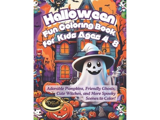Halloween Fun Coloring Book for Kids Ages 4-8: Adorable Pumpkins, Friendly Ghosts, Cute Witches, and More Spooky Scenes to Color!