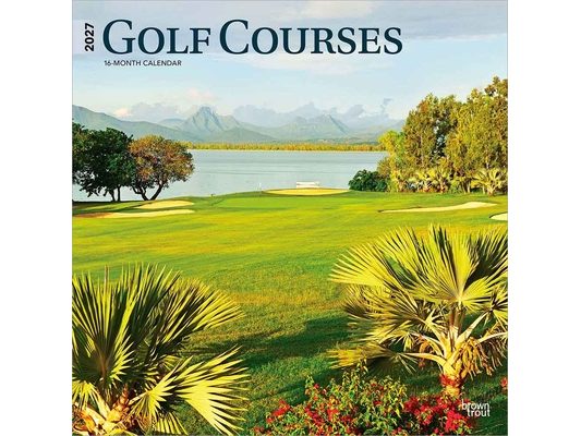 Golf Courses 2027 12 X 24 Inch (Hanging) Monthly Square Wall Calendar Plastic-Free