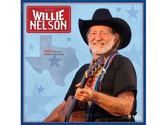 Willie Nelson Official 2027 12 X 24 Inch (Hanging) Monthly Square Wall Calendar Plastic-Free