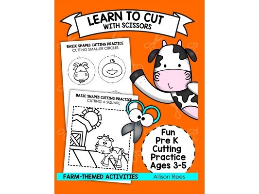 Learn to Cut with Scissors Book: Pre K Cutting Practice