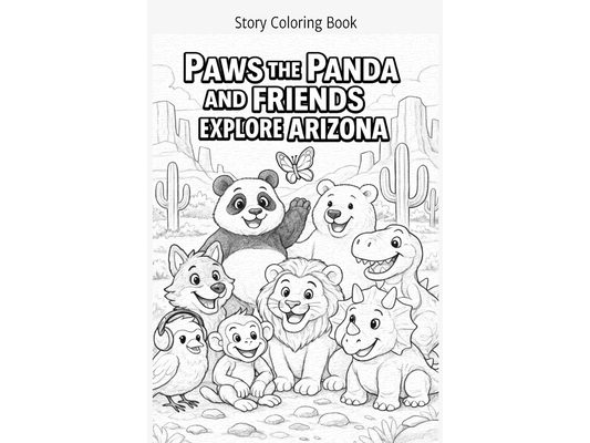 Paws the Panda and Friends Explore Arizona Story Coloring