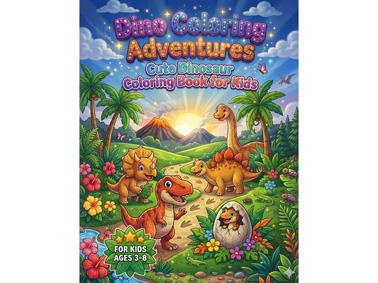 Dino Coloring Adventures: Cute Dinosaur Coloring Book for Kids