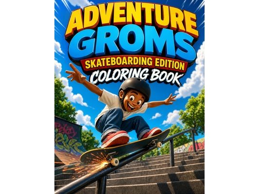 Adventure Groms: Skateboarding Coloring Book with Park, Street, and Famous Skate Spots from Around the World Tricks, Grinds, Flips, and Real Riding Sc