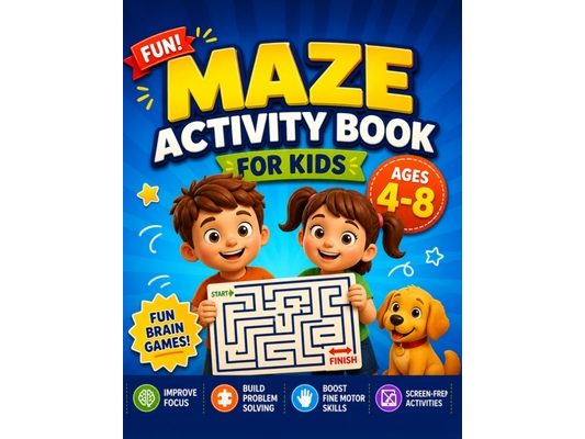 Fun Mazes for Smart Kids: Maze Activity Book for Kids Ages 4-8: Easy to Intermediate Mazes, Fun Brain Games, Problem Solving & Screen-Free Activities