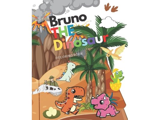Bruno the Dinosaur: Coloring Book for Kids with Mazes