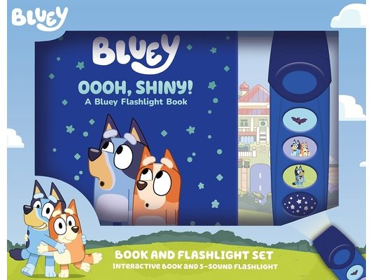 Bluey: Oooh, Shiny! Book and 5-Sound Flashlight Set [With Battery]