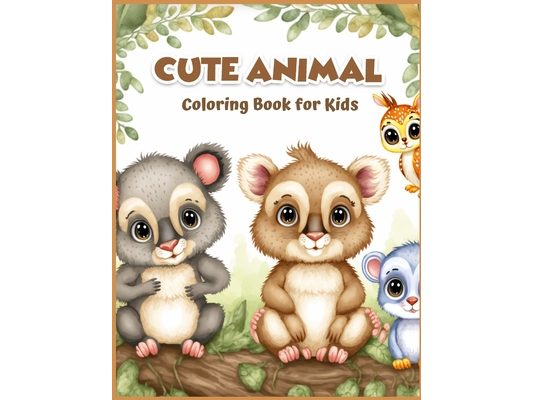 Cute Animal Coloring Book for Kids;: 60 Pages; School; Preschool; Kindergarten; Adults;
